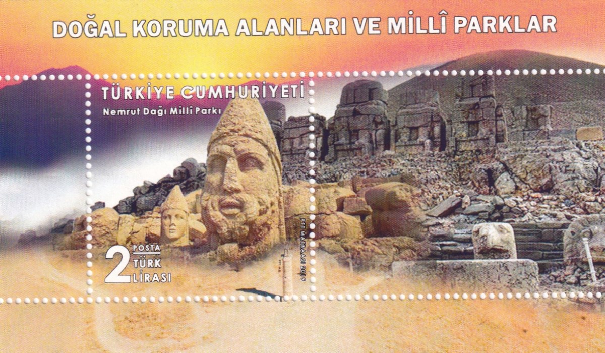 Damgasız Tüm Seri Pul Koleksiyonu2019, Doğal Koruma Alanları ve Milli Parklar Nemrut Dağı Milli Parkı Dantelli Blok Pul
