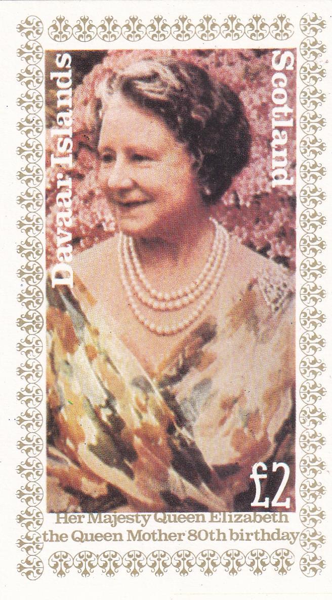 Davaar Adaları İskoçya, CTO, 2006 Kraliçe Elizabeth 80. Doğum Günü Dantelsiz Blok Pul
