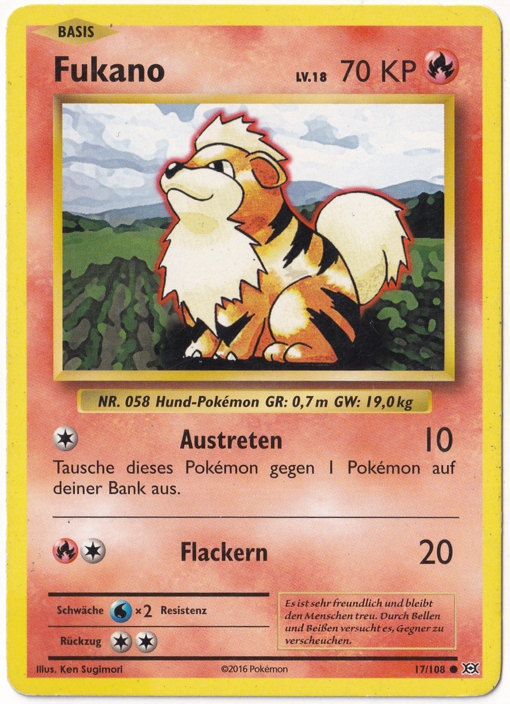 EvolutionsGrowlithe #17 (Fukano) - Pokemon Almanca Evolutions - Pokemon Kartı (NM- Near Mint)