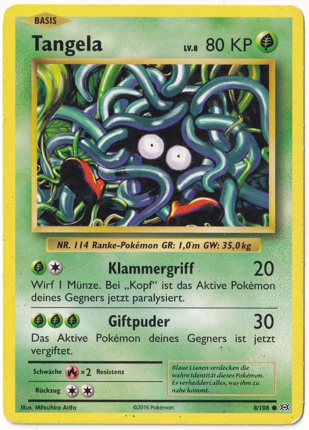 EvolutionsTangela #8 - Pokemon Almanca Evolutions - Pokemon Kartı (NM- Near Mint)