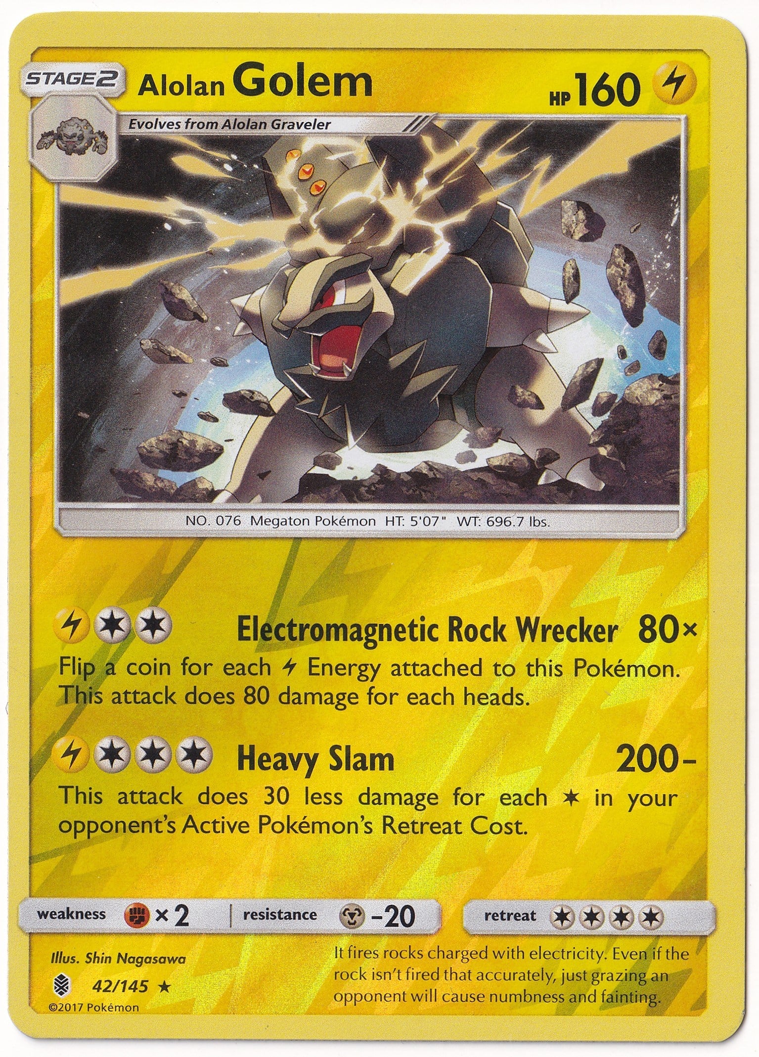 Guardians RisingAlolan Golem [Reverse Holo] #42 - Pokemon Guardians Rising - Pokemon Kartı (Mint)