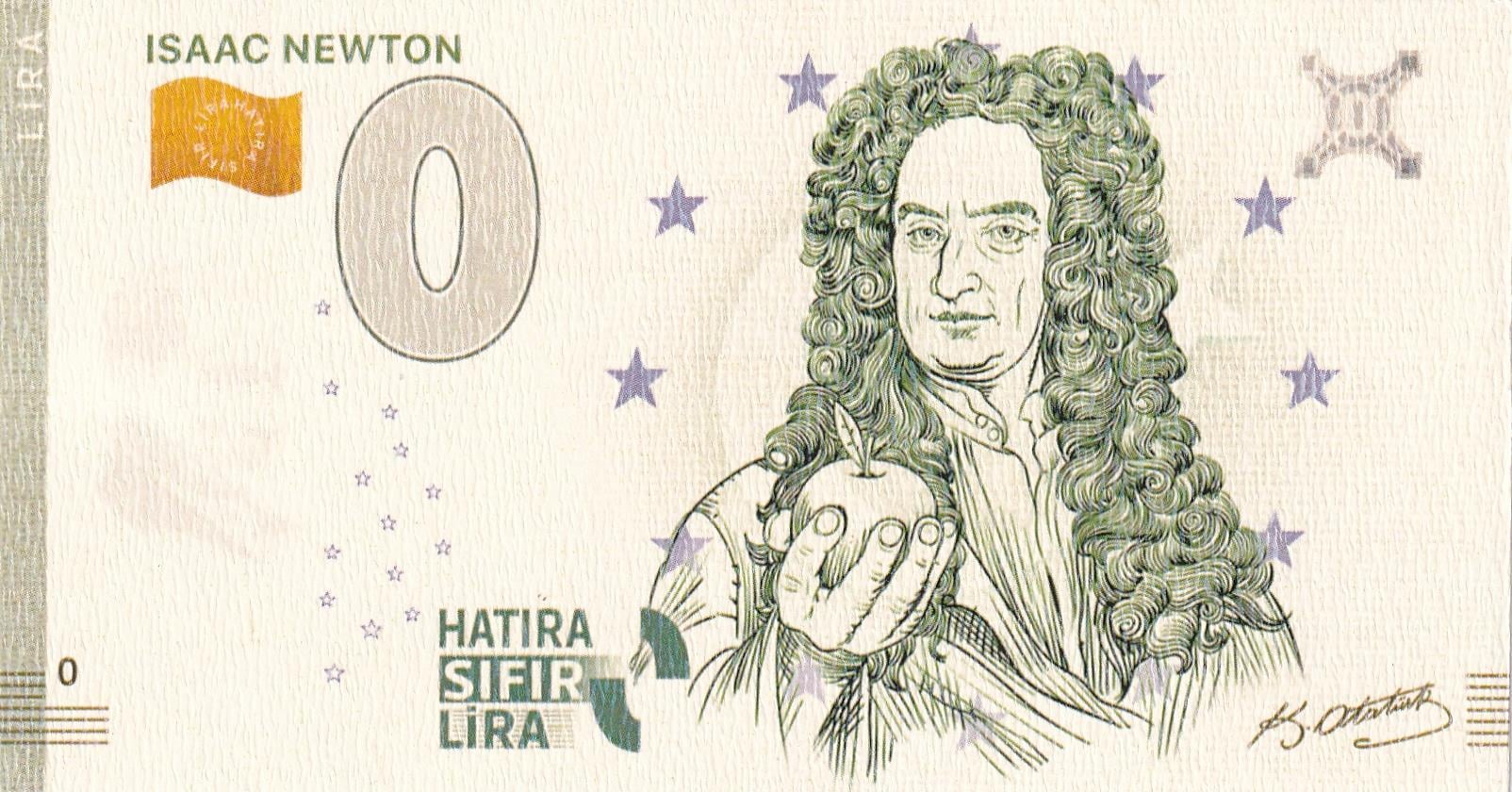 0 (Sıfır) Lira - Isaac Newton Hatıra Sıfır Lira Fantezi Para