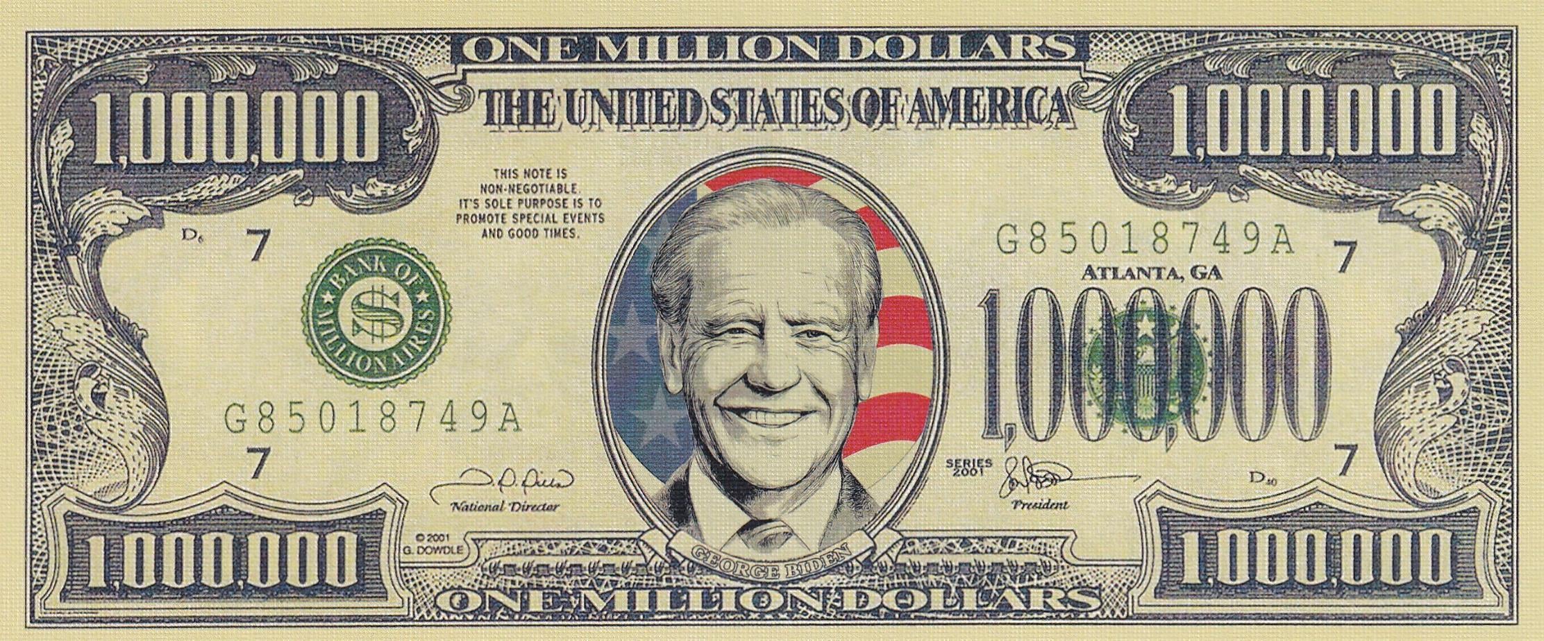 A.B.D. Joe Biden 1.000.000 USD (Bir Milyon Dolar) Fantezi Para