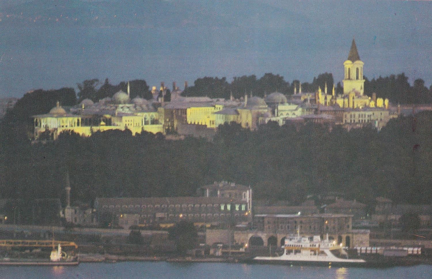 Kartpostalİstanbul, Topkapı Sarayı, Gece Görünüşü Kartpostalı
