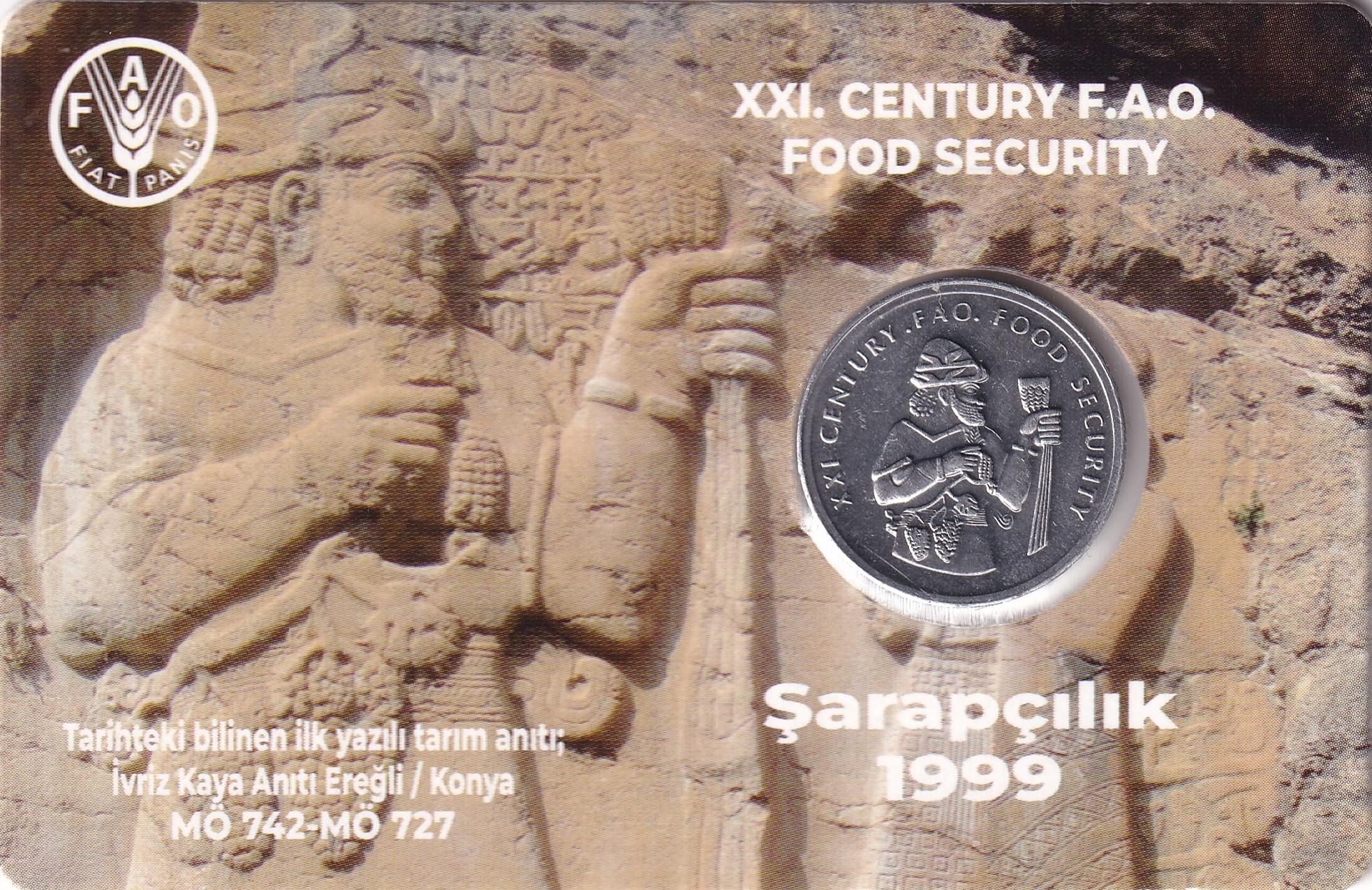 Madeni Hatıra Paralar50.000 Lira (1999) F.A.O. “Şarapçılık” ÇİL Hatıra Para