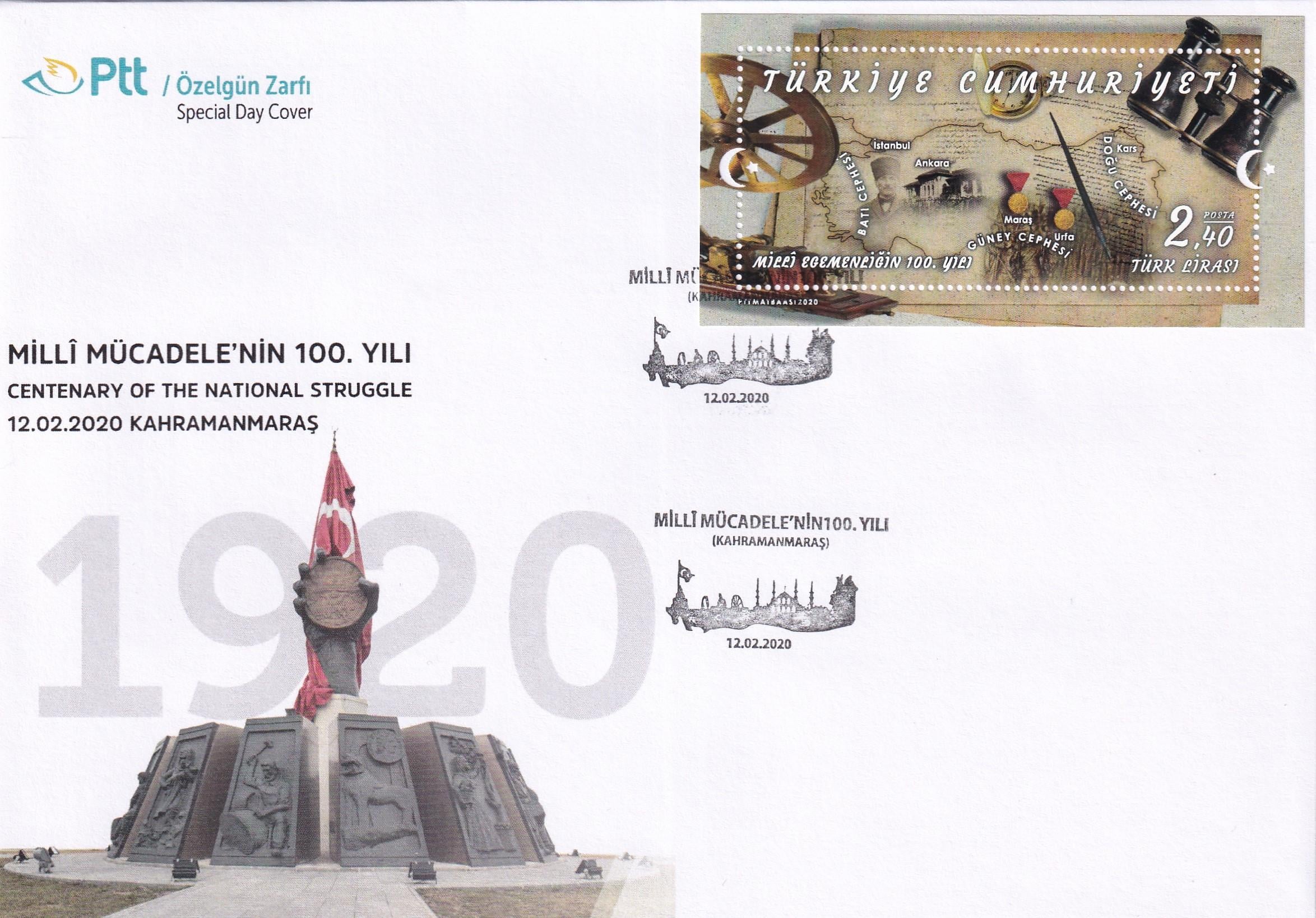 Özel Gün Zarfı (SDC)Milli Mücadele'nin 100. Yılı (Kahramanmaraş) Özel Gün Zarfı