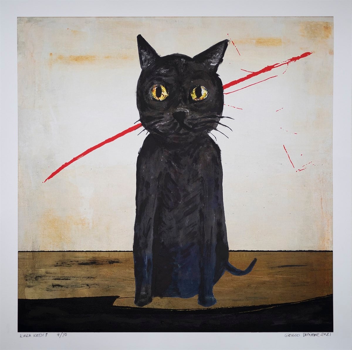 Özgün Baskı TabloGenco Demirer - Kara Kedi 1