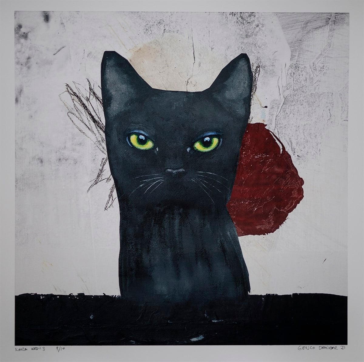 Özgün Baskı TabloGenco Demirer - Kara Kedi 3