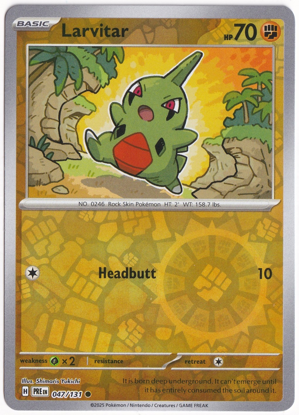 Prismatic EvolutionsLarvitar [Reverse] #47 - Prismatic Evolutions - Pokemon Kartı (Mint)