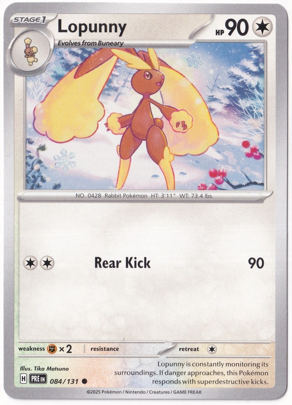 Prismatic EvolutionsLopunny 084/131 - Prismatic Evolutions - Pokemon Kartı (Mint)