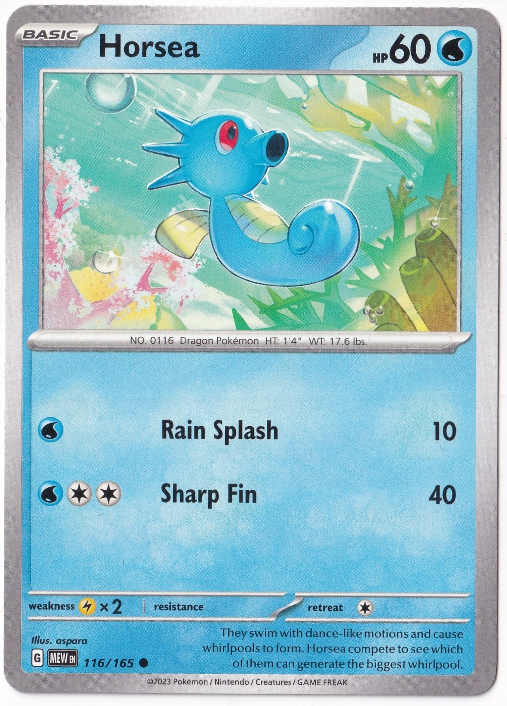 Scarlet & Violet 151Horsea #116 - Pokemon Scarlet & Violet 151 - Pokemon Kartı (Mint)