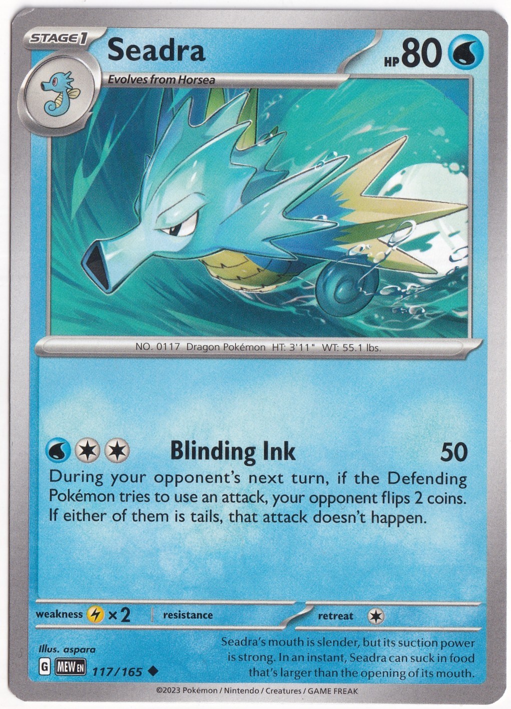 Scarlet & Violet 151Seadra #117 - Pokemon Scarlet & Violet 151 - Pokemon Kartı (Mint)