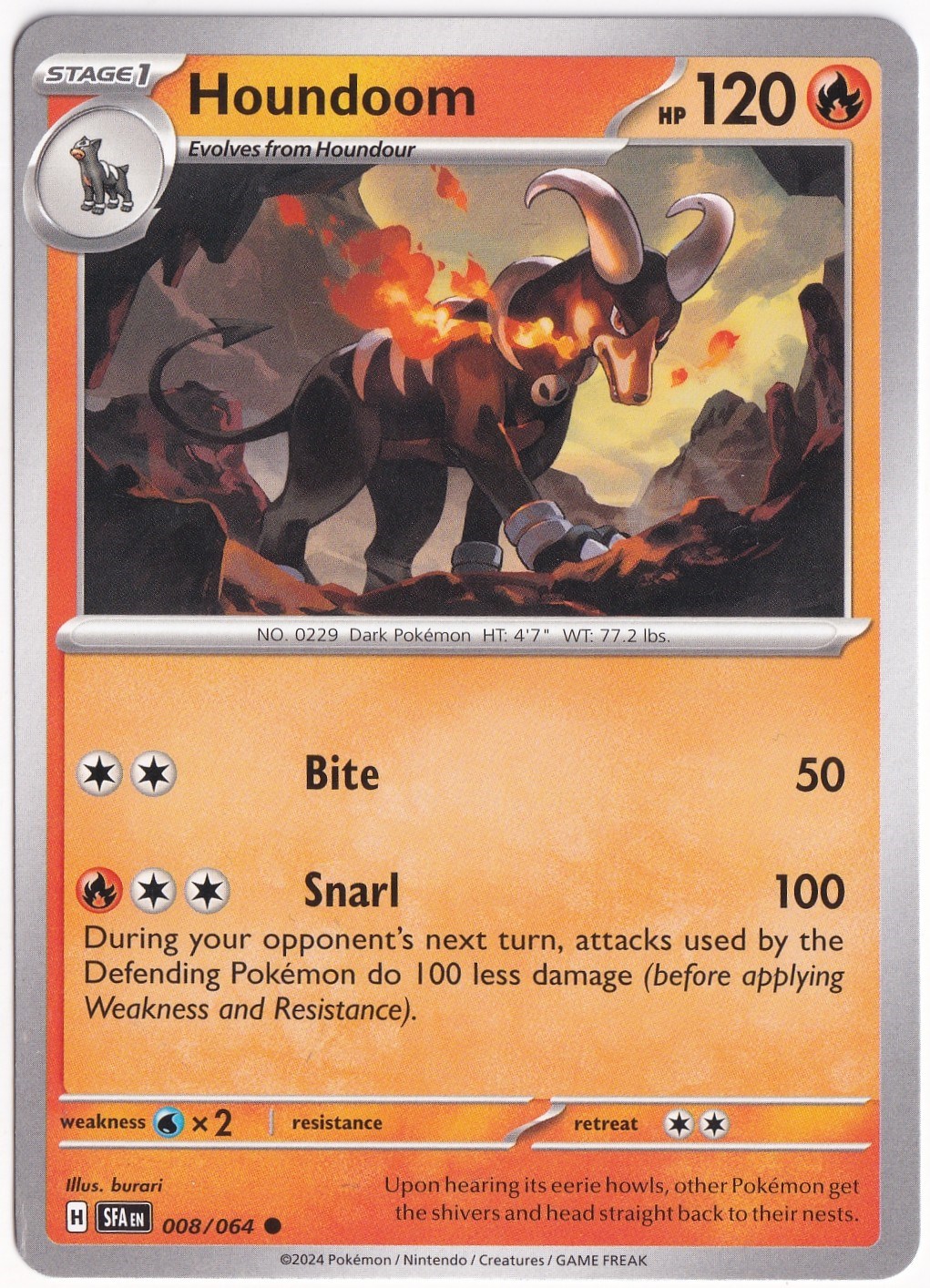Shrouded FableHoundoom #8 Pokemon Shrouded Fable Pokemon Oyun Kartı