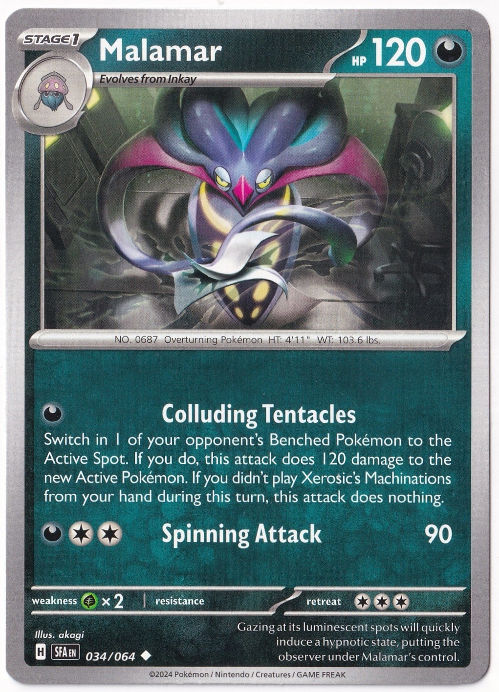 Shrouded FableMalamar 034/064 - hrouded Fable - Pokemon Kartı (Mint)