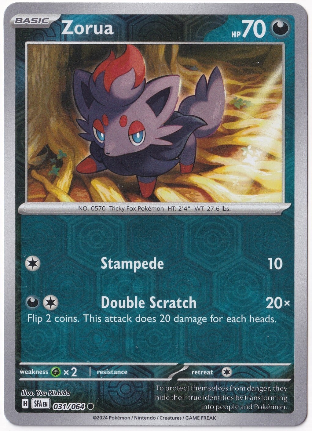 Shrouded FableZorua [Reverse Holo] #31 Pokemon Shrouded Fable Pokemon Oyun Kartı