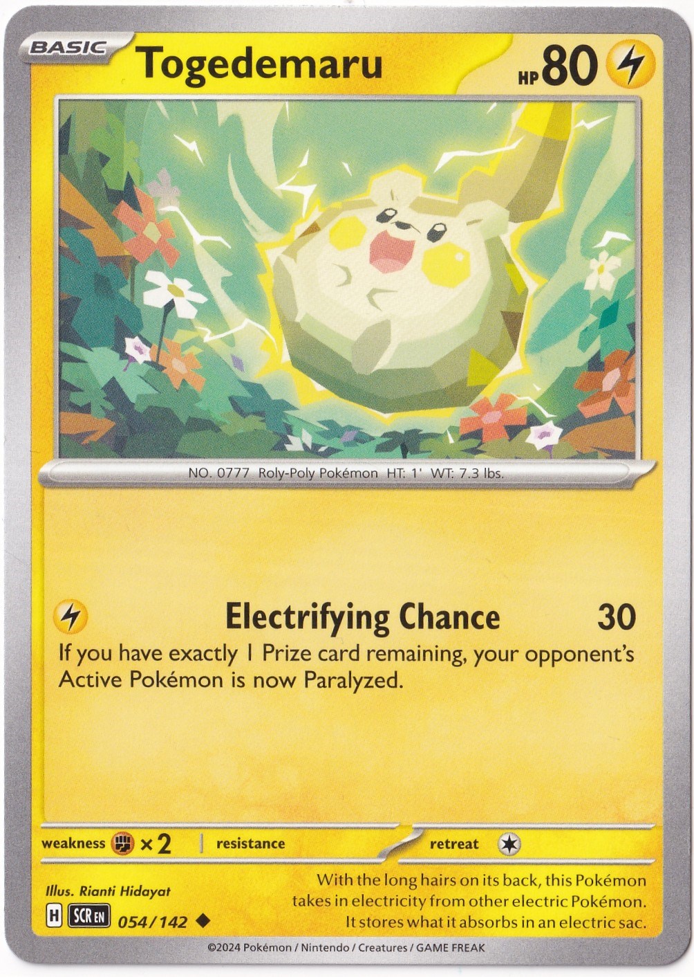 Stellar CrownTogedemaru 054/142 - Stellar Crown - Pokemon Kartı (Mint)