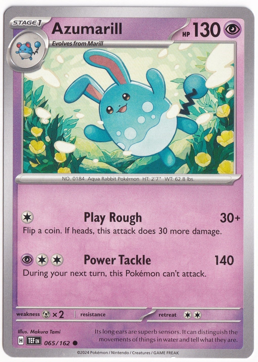 Temporal ForcesAzumarill 065/162 - Temporal Forces - Pokemon Kartı (Mint)