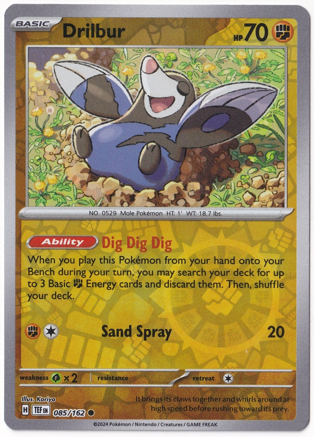 Temporal ForcesDrilbur [Reverse Holo] 085/162 - Temporal Forces - Pokemon Kartı (Mint)