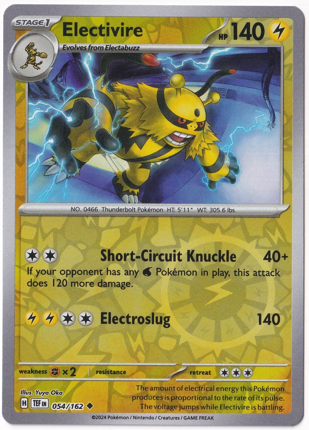 Temporal ForcesElectivire [Reverse Holo] 054/162 - Temporal Forces - Pokemon Kartı (Mint)