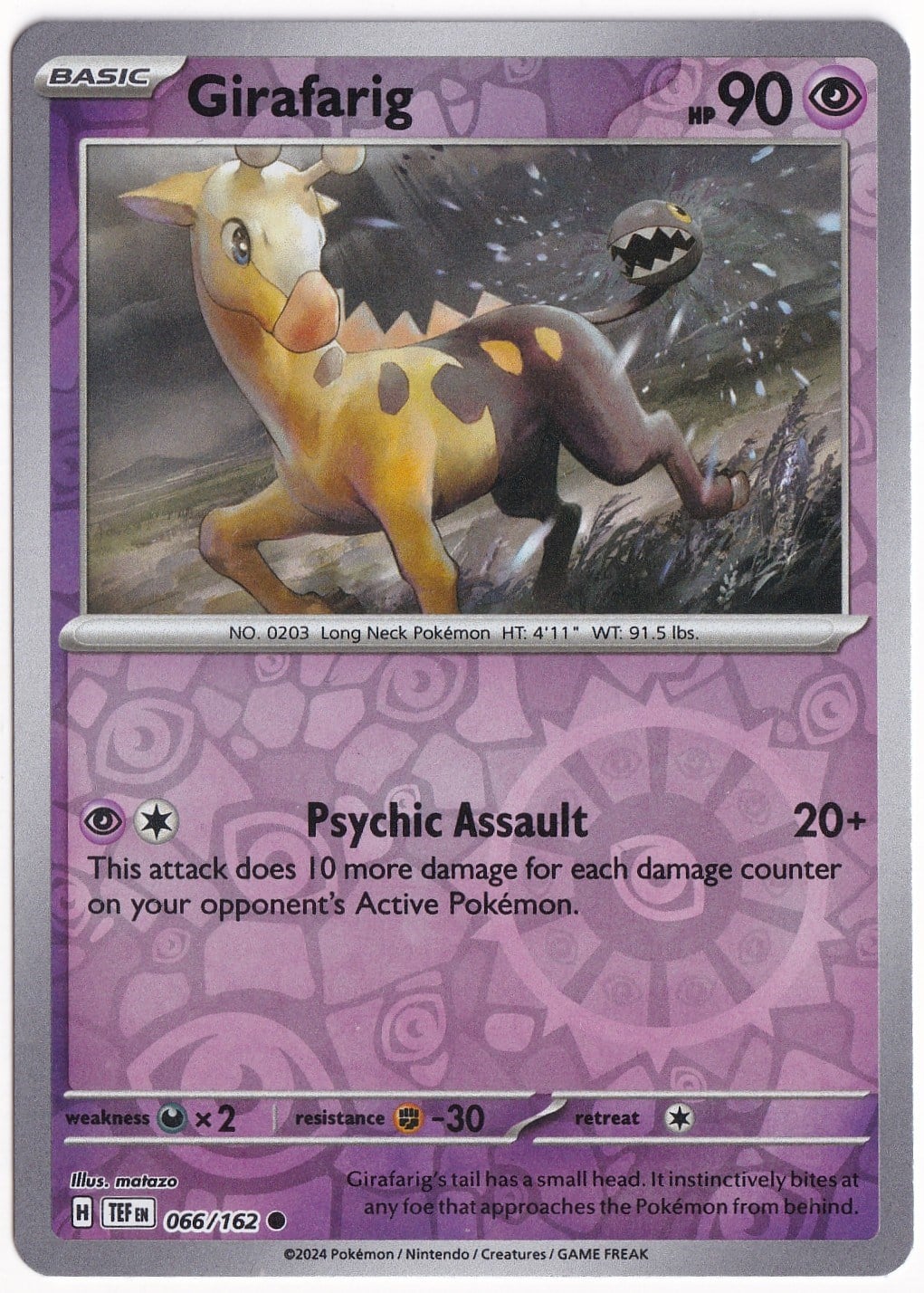 Temporal ForcesGirafarig [Reverse Holo] 066/162 - Temporal Forces - Pokemon Kartı (Mint)