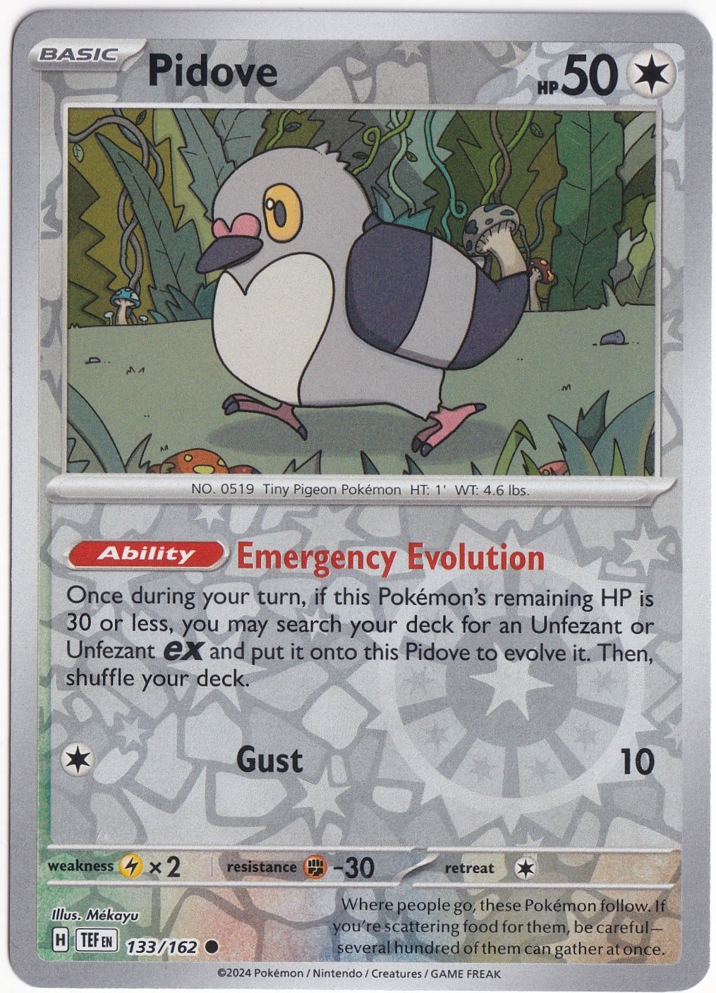 Temporal ForcesPidove [Reverse Holo] 133/162 - Temporal Forces - Pokemon Kartı (Mint)