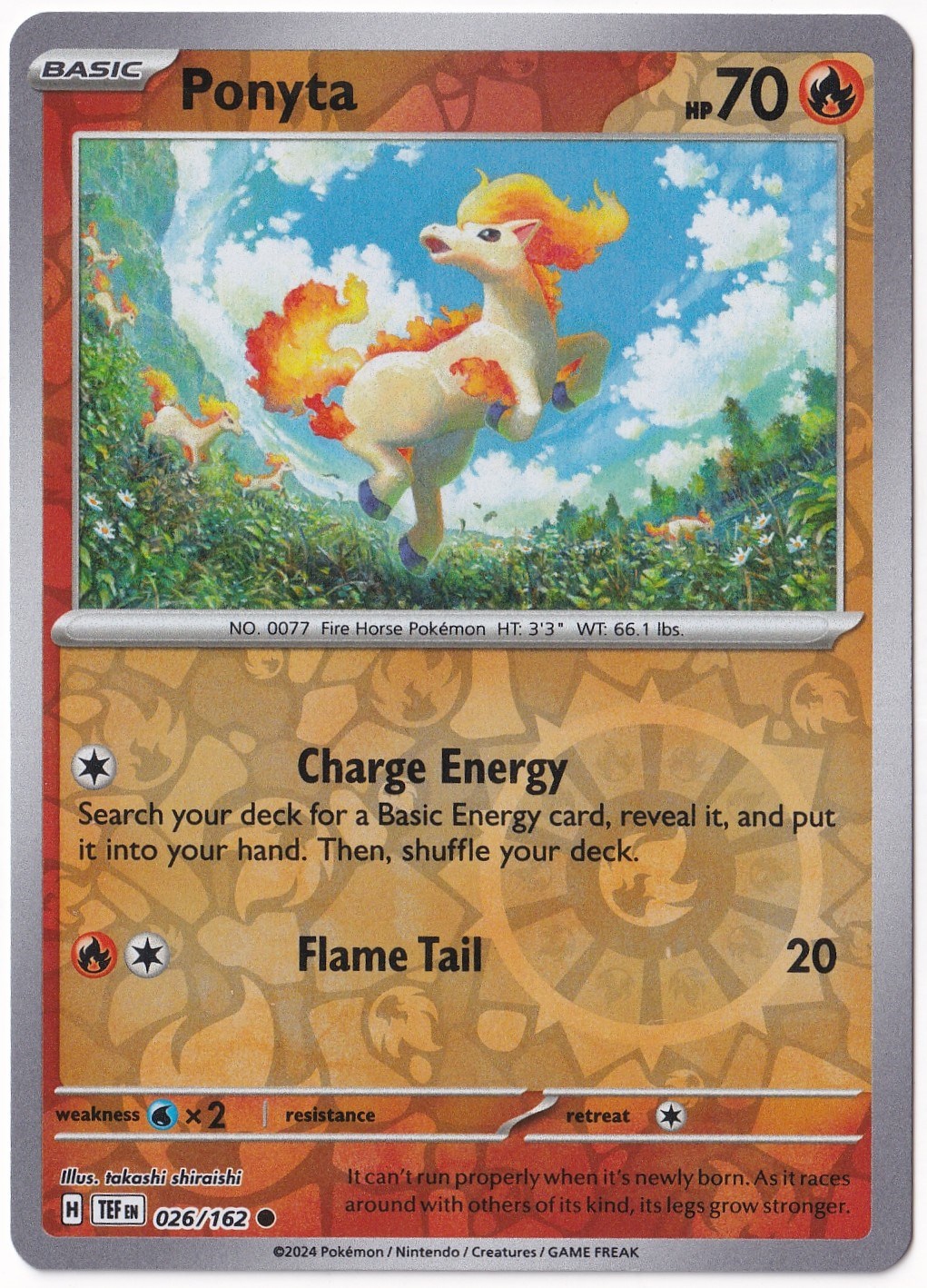 Temporal ForcesPonyta [Reverse Holo] 026/162 - Temporal Forces - Pokemon Kartı (Mint)