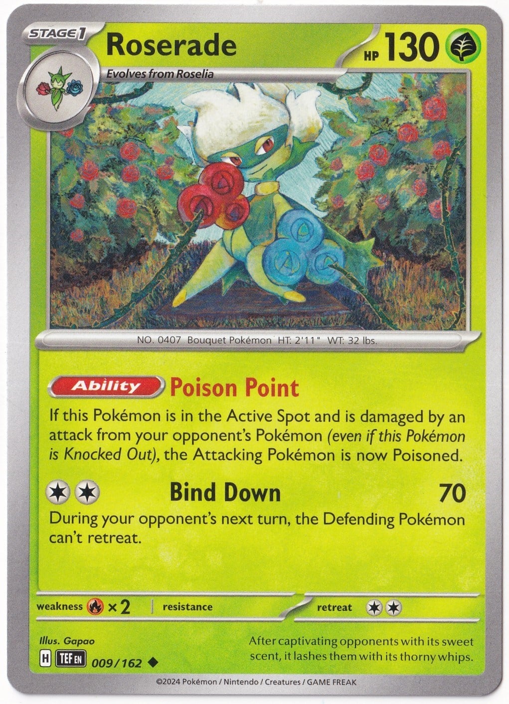 Temporal ForcesRoserade 009/162 - Temporal Forces - Pokemon Kartı (Mint)