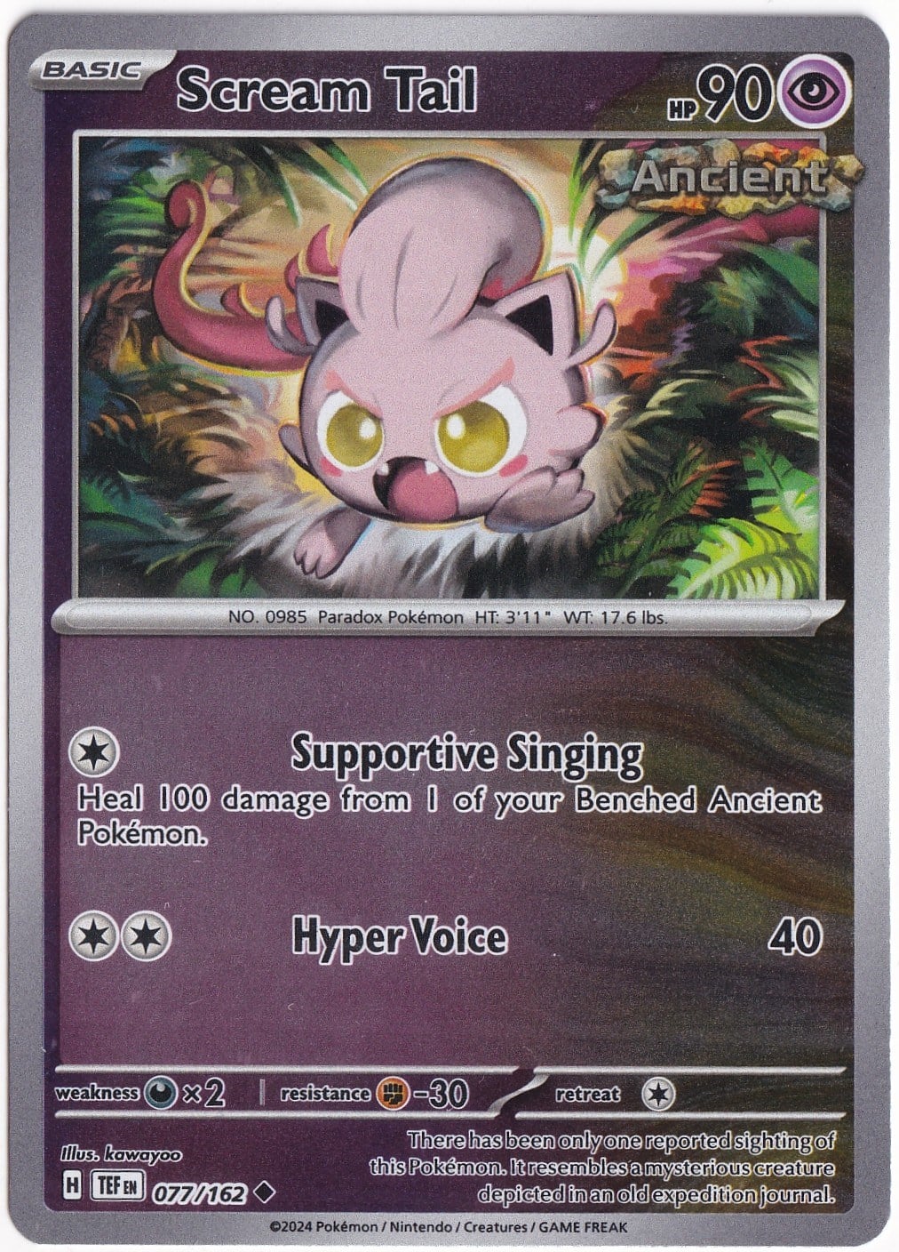 Temporal ForcesScream Tail [Reverse Holo] 077/162 - Temporal Forces - Pokemon Kartı (Mint)