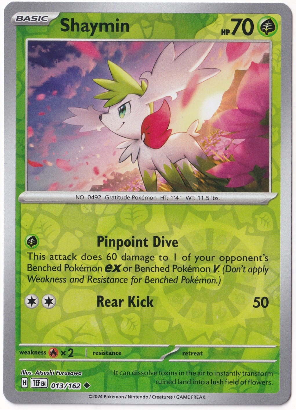 Temporal ForcesShaymin [Reverse Holo] 013/162 - Temporal Forces - Pokemon Kartı (Mint)