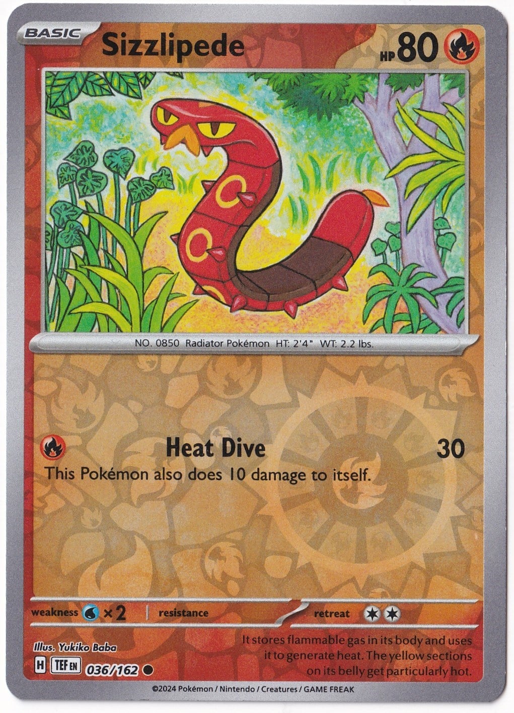 Temporal ForcesSizzlipede [Reverse Holo] 036/162 - Temporal Forces - Pokemon Kartı (Mint)