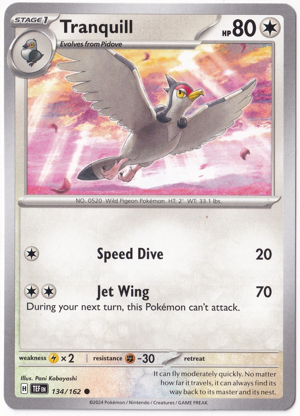 Temporal ForcesTranquill 134/162 - Temporal Forces - Pokemon Kartı (Mint)