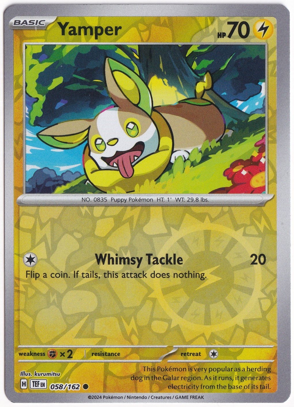 Temporal ForcesYamper [Reverse Holo] 058/162 - Temporal Forces - Pokemon Kartı (Mint)
