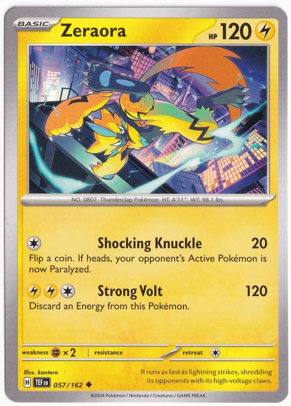 Temporal ForcesZeraora 057/162 - Temporal Forces - Pokemon Kartı (Mint)
