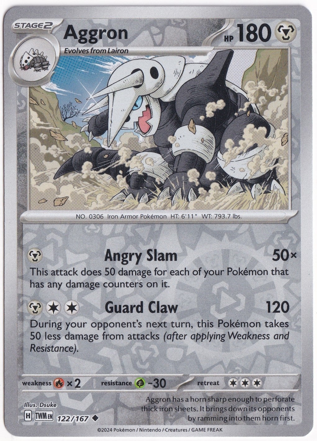 Twilight MasqueradeAggron [Reverse Holo] 122/167 - Twilight Masquerade - Pokemon Kartı (Mint)