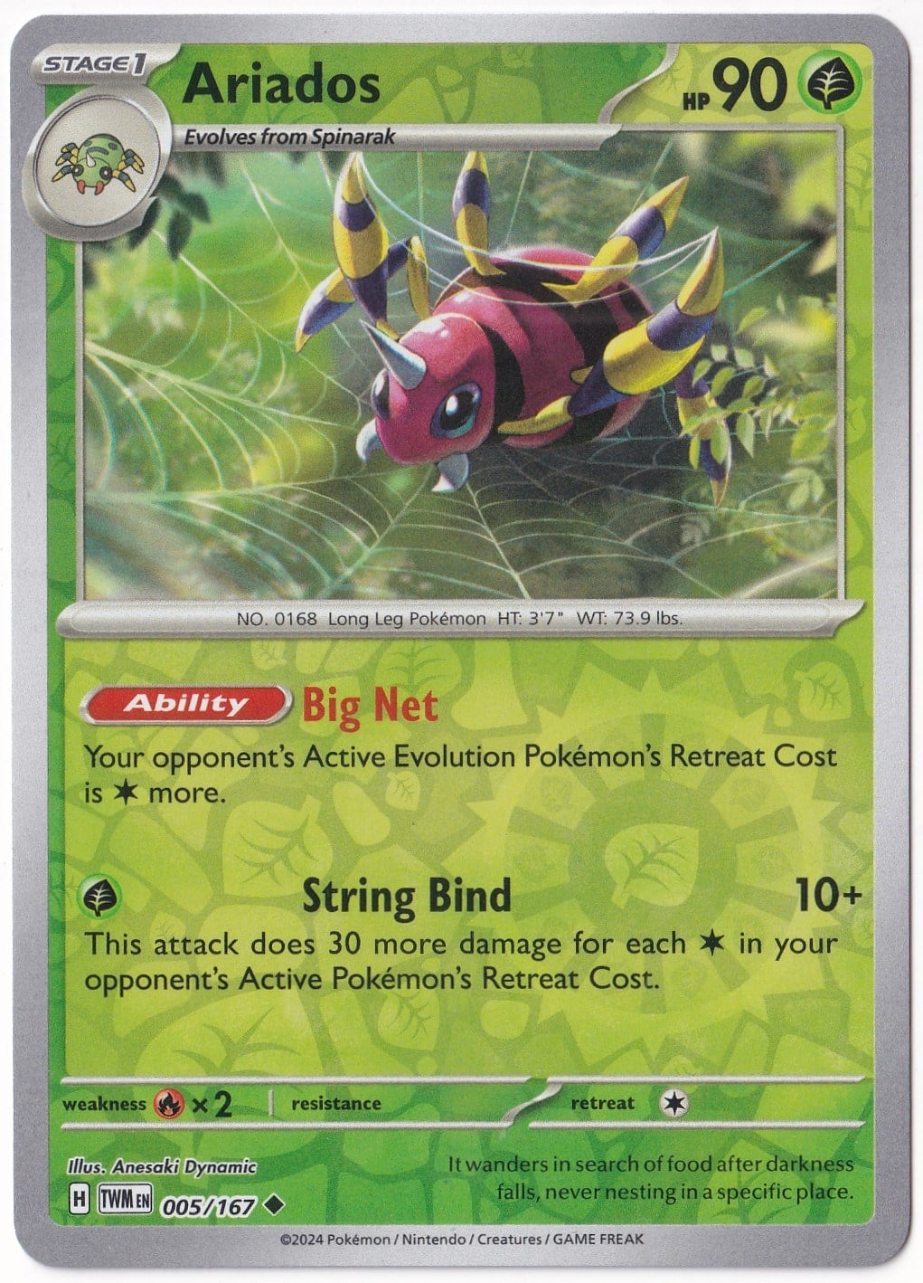Twilight MasqueradeAriados [Reverse Holo] #5 Pokemon Twilight Masquerade Pokemon Oyun Kartı