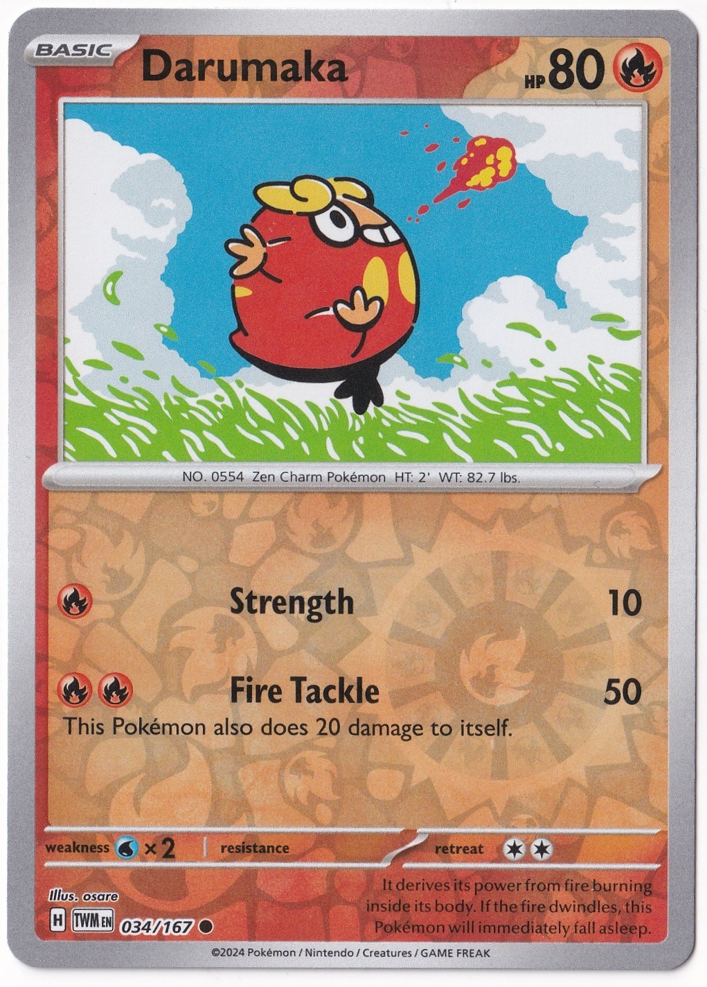 Twilight MasqueradeDarumaka [Reverse Holo] 034/167 - Twilight Masquerade - Pokemon Kartı (Mint)