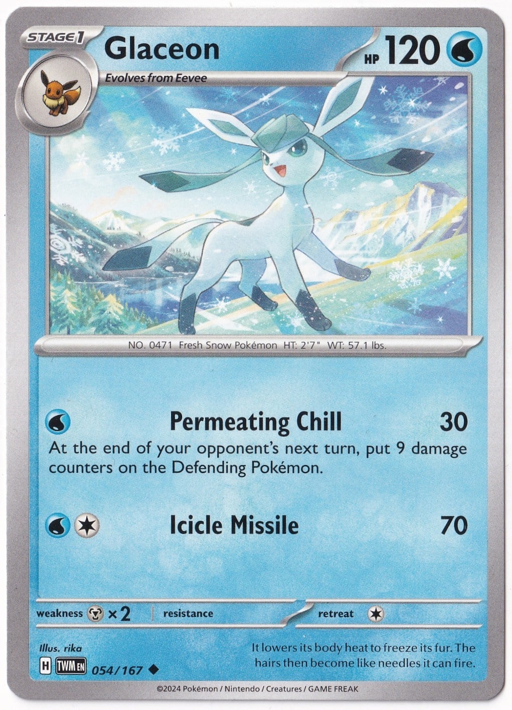 Twilight MasqueradeGlaceon 054/167 - Twilight Masquerade - Pokemon Kartı (Mint)
