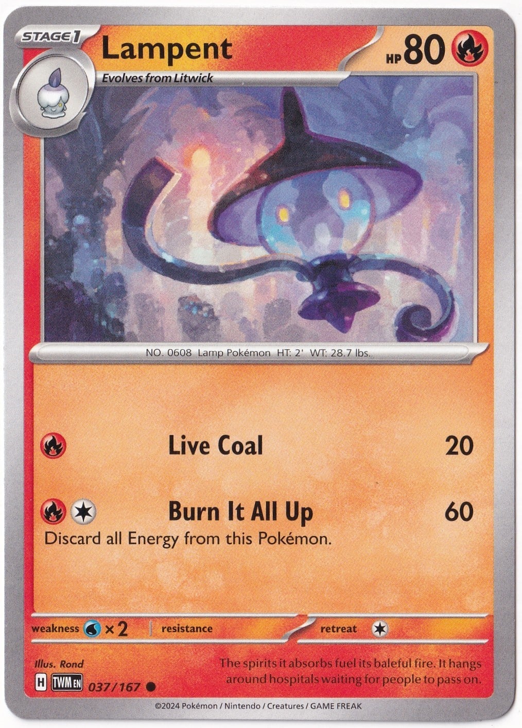 Twilight MasqueradeLampent 037/167 - Twilight Masquerade - Pokemon Kartı (Mint)