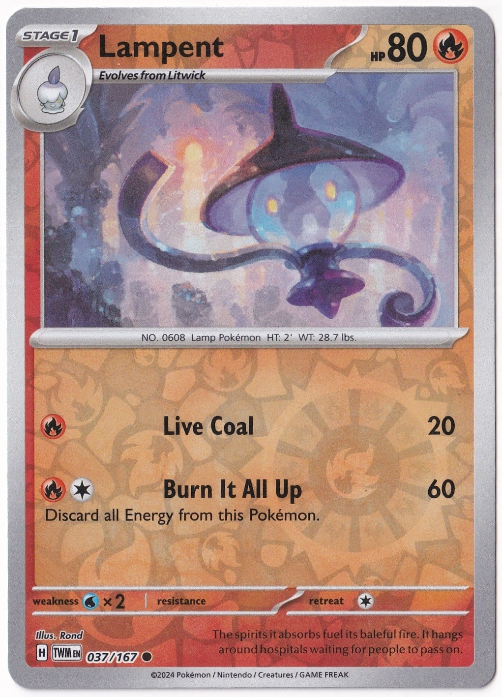 Twilight MasqueradeLampent [Reverse Holo] 037/167 - Twilight Masquerade - Pokemon Kartı (Mint)