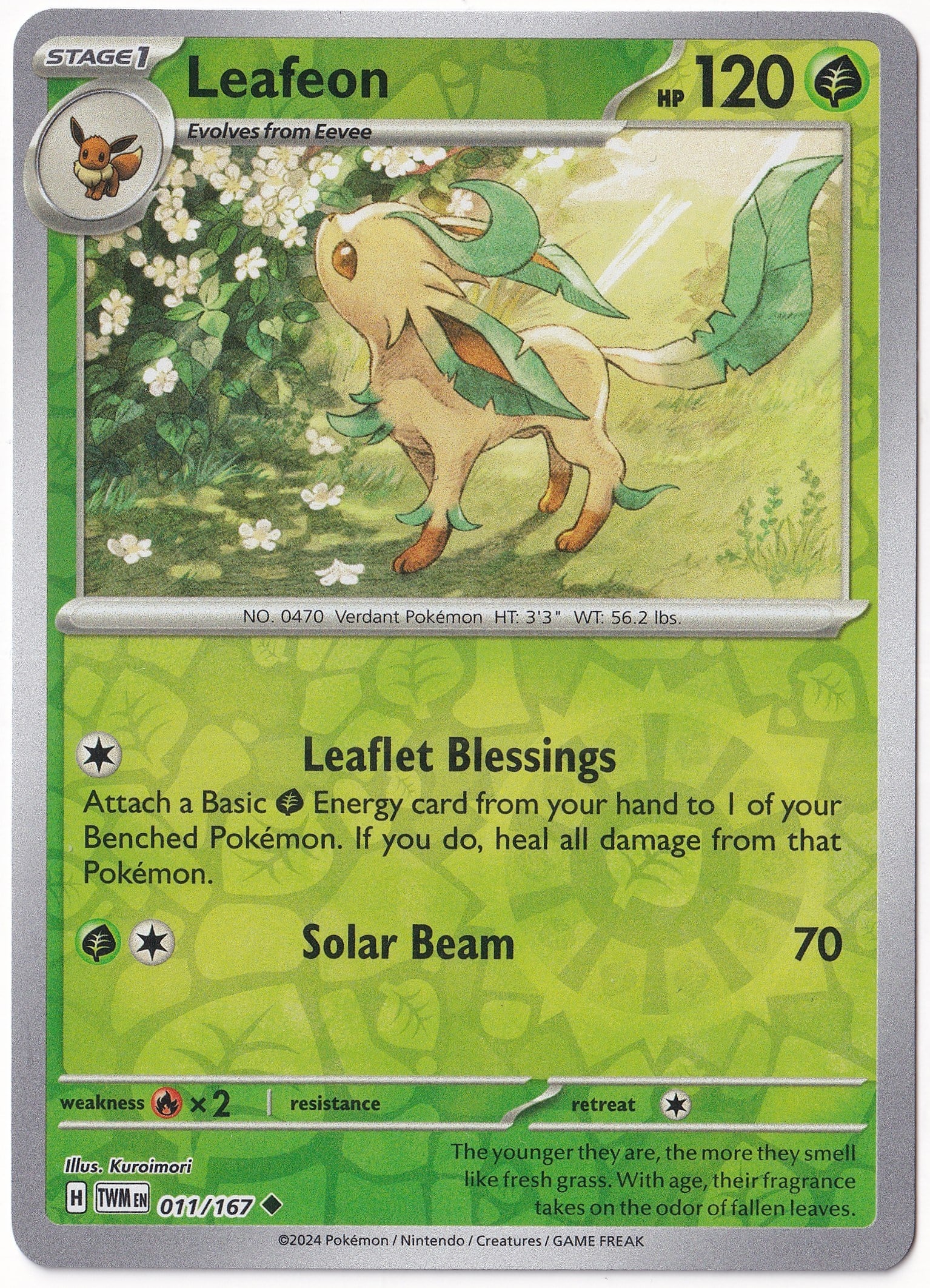 Twilight MasqueradeLeafeon [Reverse Holo] 011/167 - Twilight Masquerade - Pokemon Kartı (Mint)
