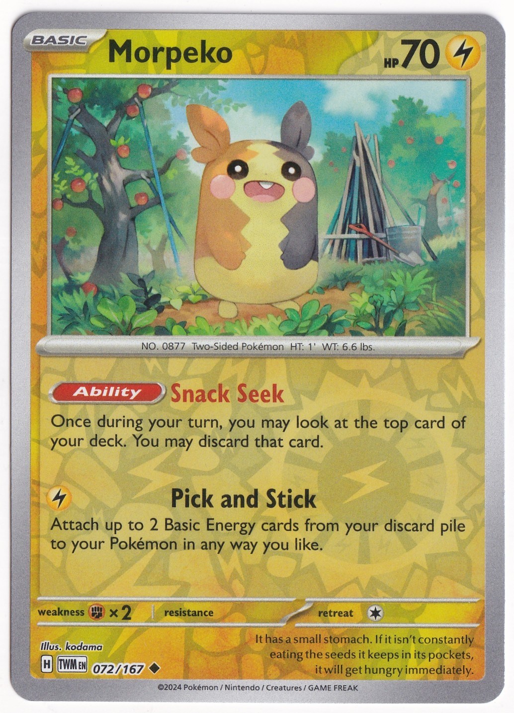 Twilight MasqueradeMorpeko [Reverse Holo] 072/167 - Twilight Masquerade - Pokemon Kartı (Mint)