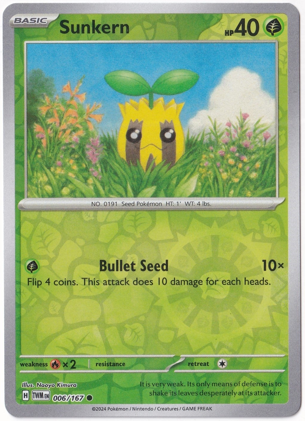 Twilight MasqueradeSunkern [Reverse Holo] #6 Pokemon Twilight Masquerade Pokemon Oyun Kartı