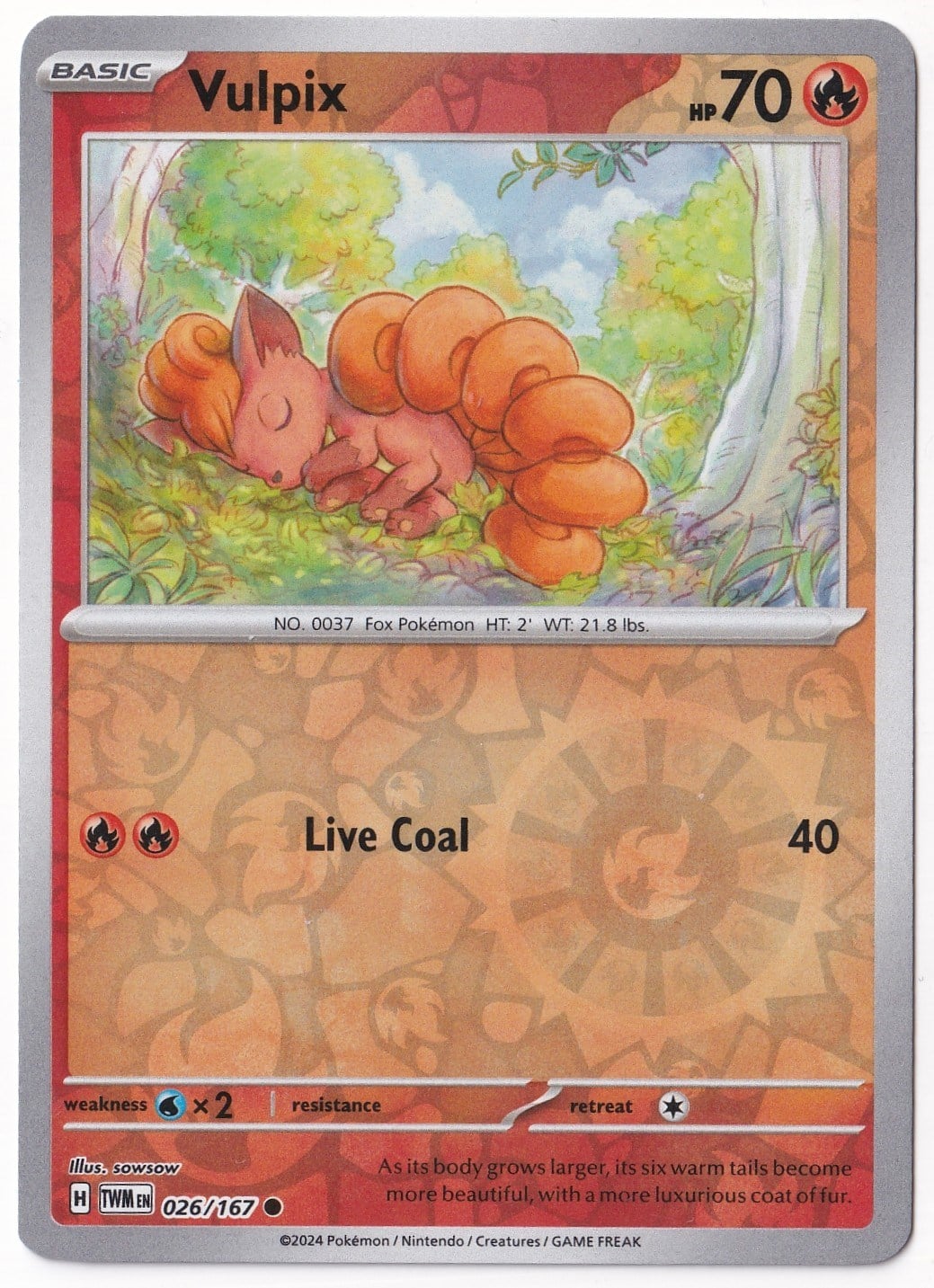 Twilight MasqueradeVulpix [Reverse Holo] 026/167 - Twilight Masquerade - Pokemon Kartı (Mint)