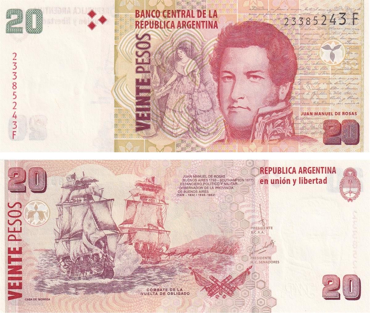 Arjantin, 20 Peso (2003) ÇİL Eski Yabancı Kağıt Para