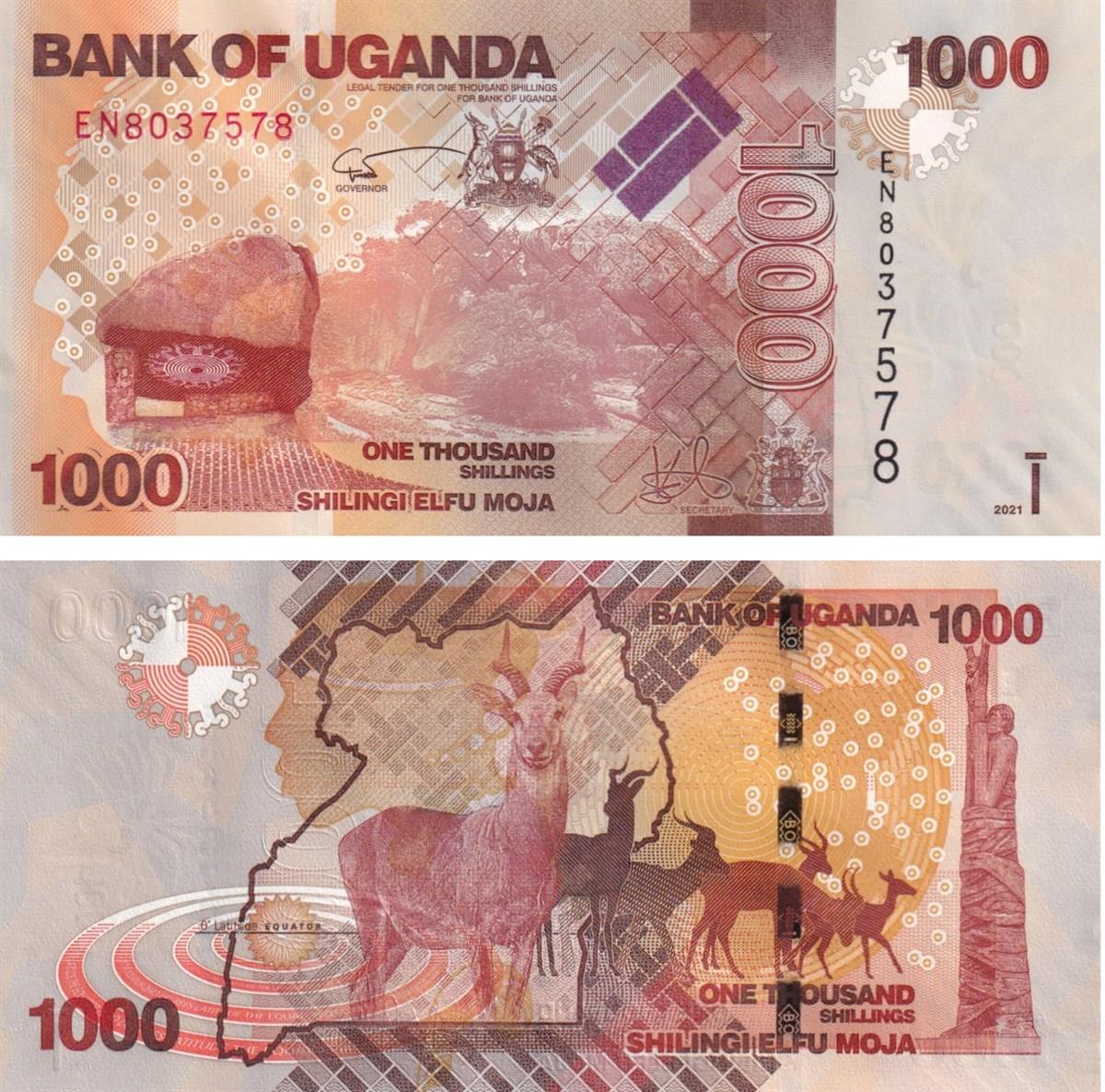 Uganda, 1.000 Şilin (2021) ÇİL Eski Yabancı Kağıt Para