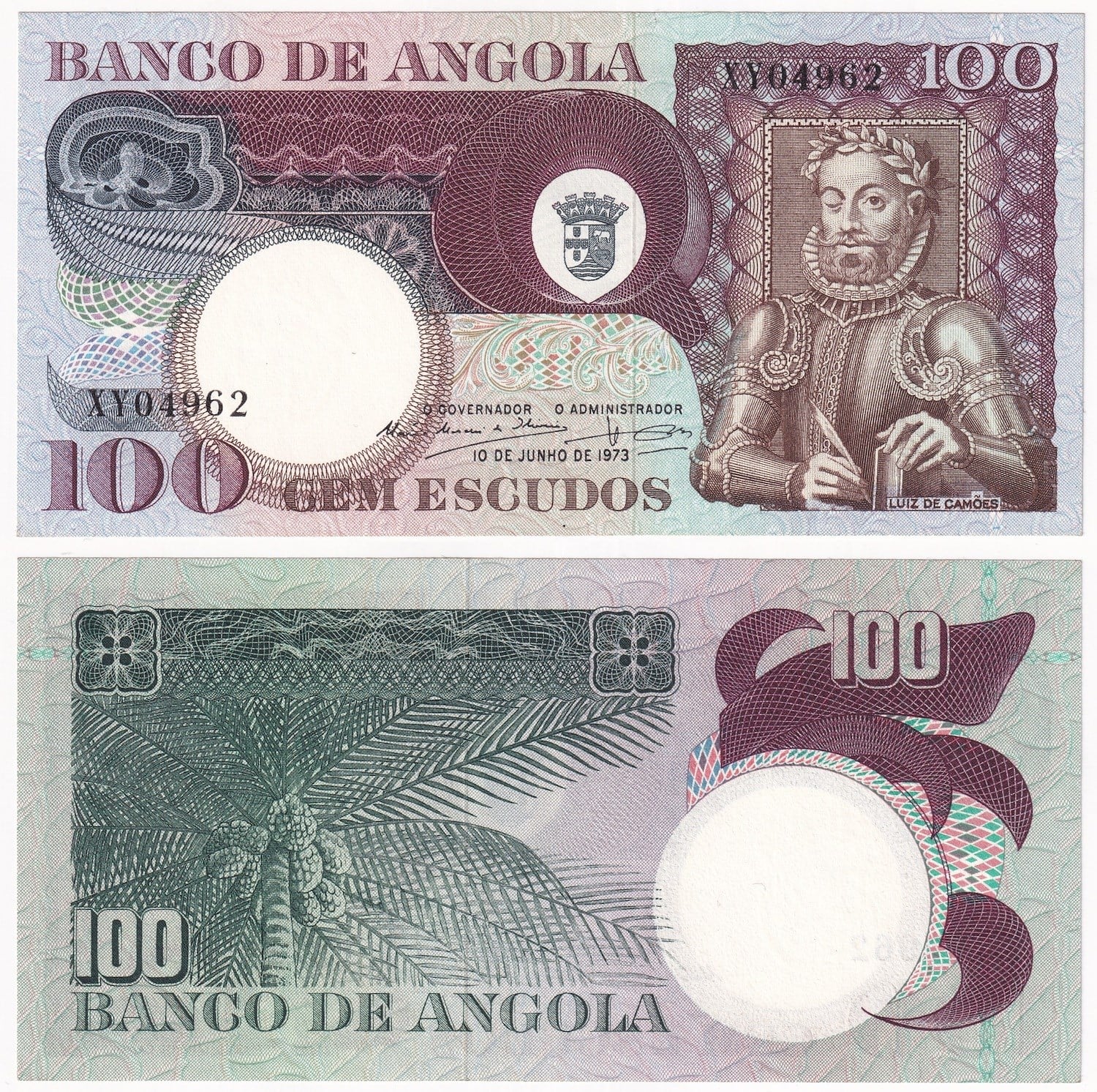 Yabancı Kağıt ParalarAngola, 100 Eskudo (1973) ÇİL Eski Yabancı Kağıt Para
