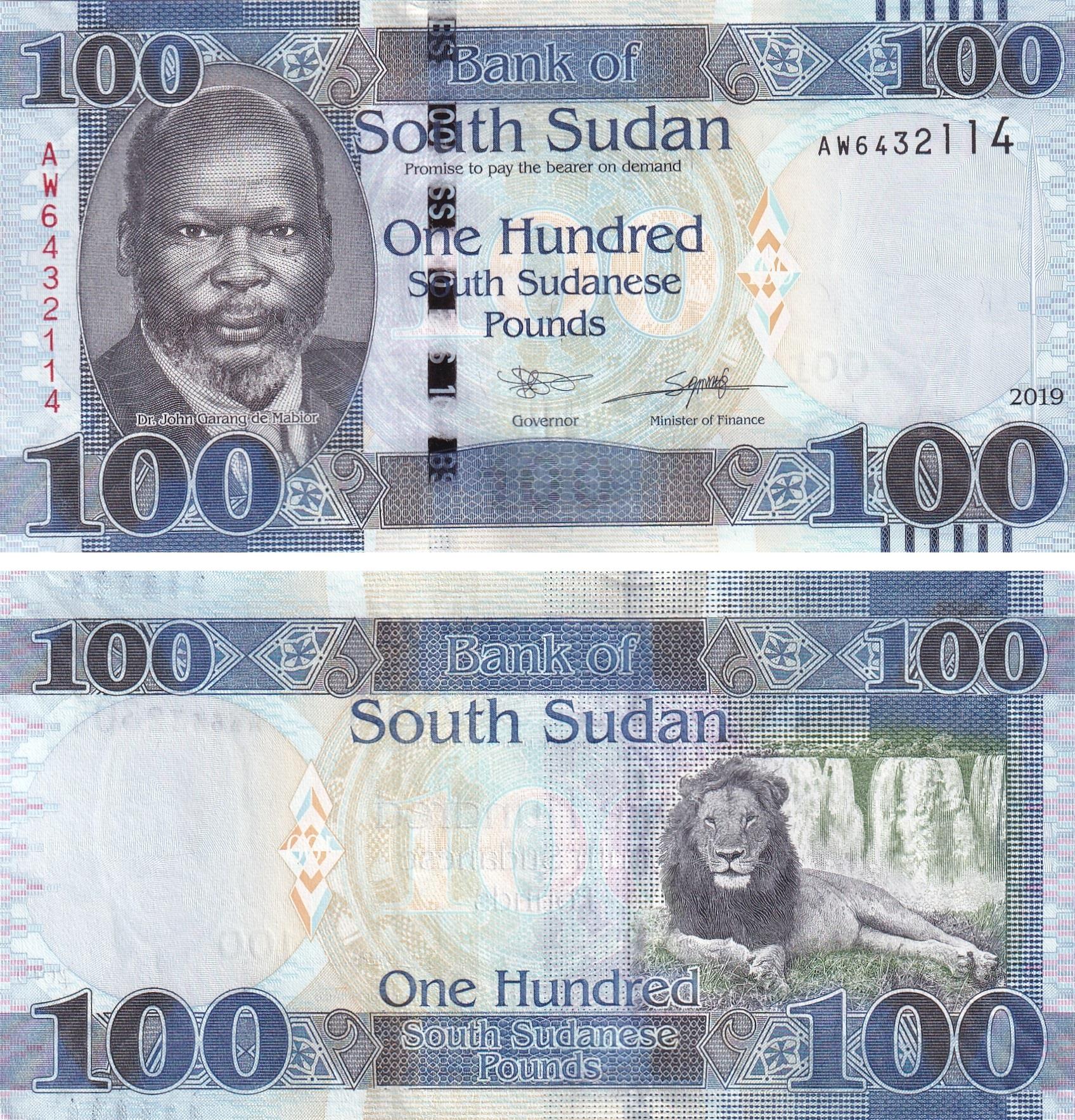 Yabancı Kağıt ParalarGüney Sudan, 100 Pound (2019) ÇİL