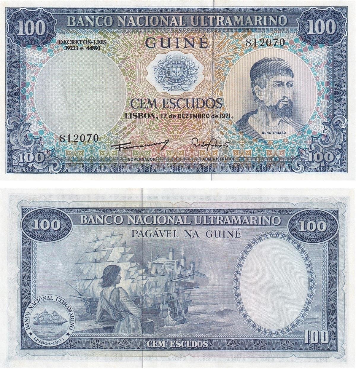 Yabancı Kağıt ParalarPortekiz Ginesi (Gine-Bissau), 100 Escudo (1971) ÇİL Eski Yabancı Kağıt Para
