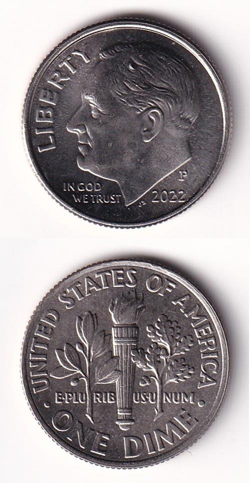 Yabancı Madeni ParalarABD, 1 Dime (Roosevelt Kuruş) 1965-2024, ÇİL