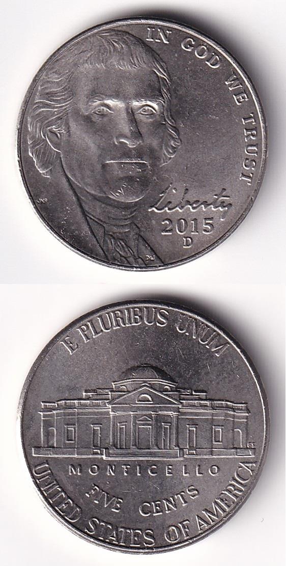 Yabancı Madeni ParalarABD, 5 Cent (Jefferson Nikel) 2006-24, ÇİL